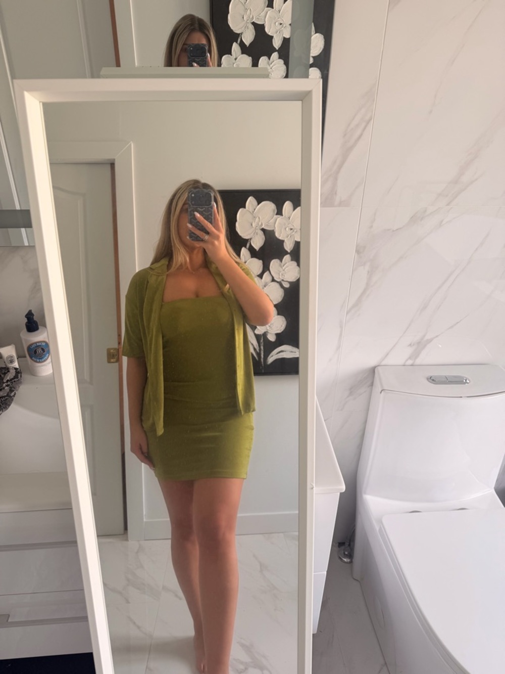 Princess Polly Olive Green Strapless Bodycon Mini with Matching Shawl